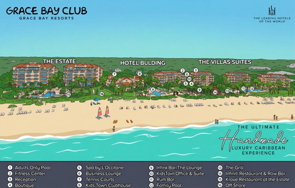 Карта отеля Grace Bay Club Resort Map: Your Insider's Guide to Ultimate Caribbean Luxury