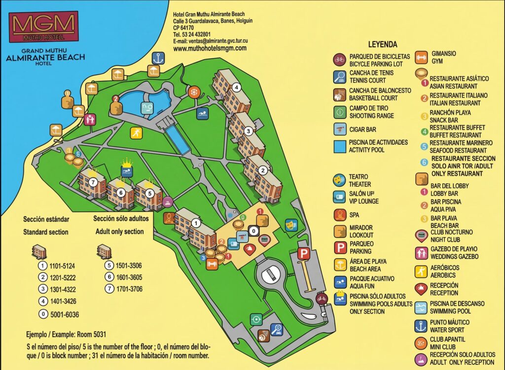 Карта отеля Gran Muthu Almirante Beach Hotel Map Guide: Unlock Your Perfect Guardalavaca Escape!
