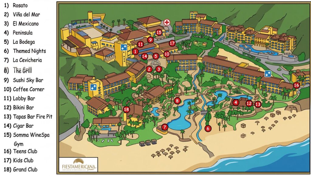 Карта отеля Grand Fiesta Americana All-Inclusive Oasis: Your Insider Map to Paradise & Perfect Stays!