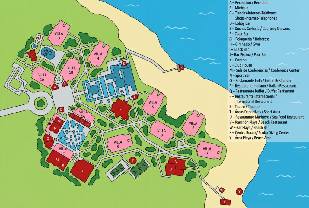 Карта отеля Grand Muthu Hotel Cayo Guillermo: Your Ultimate Insider's Guide to the Resort Layout and Best Stays