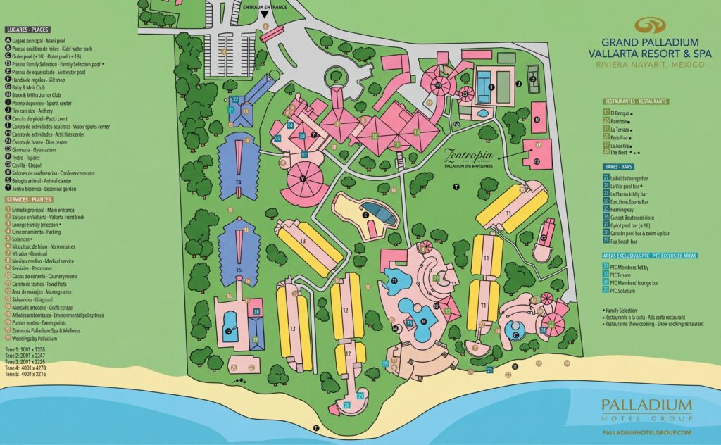 Карта отеля Grand Palladium Vallarta Resort & Spa Map: Your Insiders' Guide to Riviera Nayarit's Gem