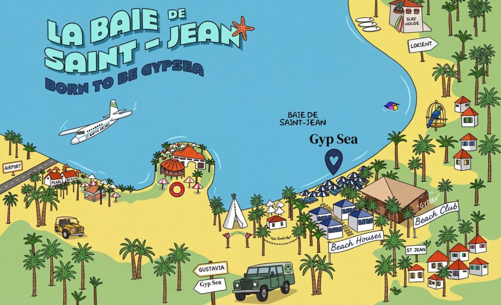 Карта отеля Gyp Sea Hotel: Your Insider's Guide to St. Jean's Born to Be Gypsea Paradise – Explore the Resort Map!