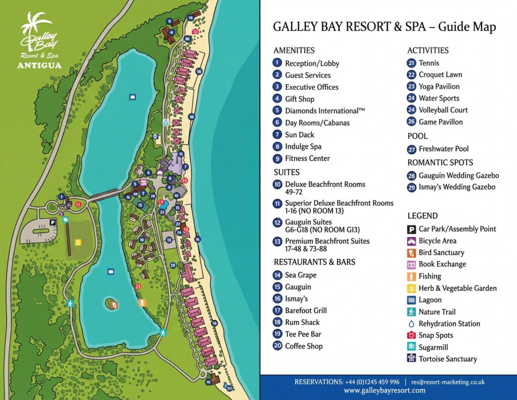 Карта отеля Galley Bay Resort Map: Your Insider's Guide to the Perfect Antigua Escape