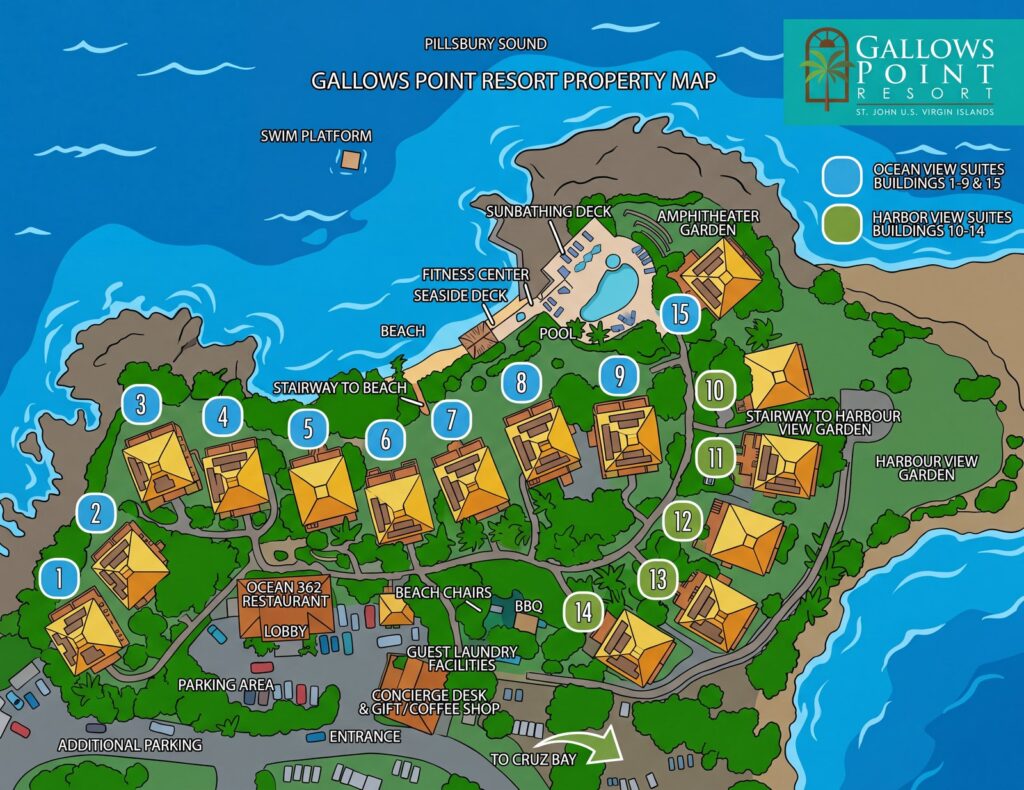 Карта отеля Gallows Point Resort Map & Insider Guide: Best Rooms, Secret Spots & Full Layout