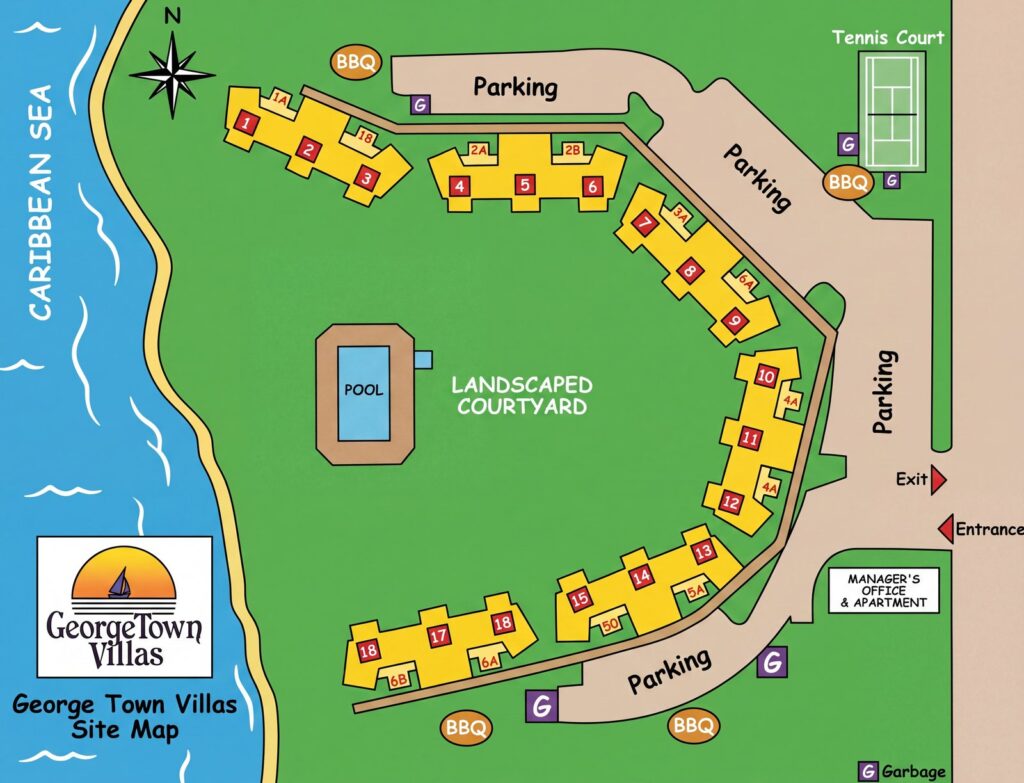 Карта отеля George Town Villas Resort Map & Insider Layout Guide: Pick the Best Room