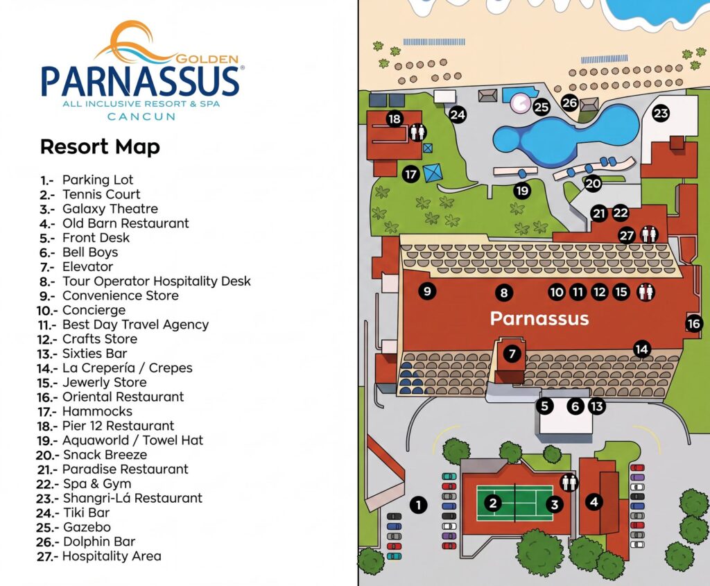 Карта отеля Golden Parnassus Resort And Spa Map & Layout Guide: Insider Room Tips & Hidden Paths