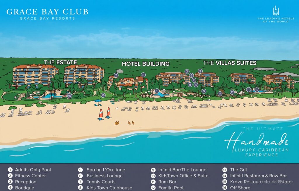 Карта отеля Grace Bay Club Resort Map & Insider Guide: Navigating the Ultimate Turks and Caicos Escape