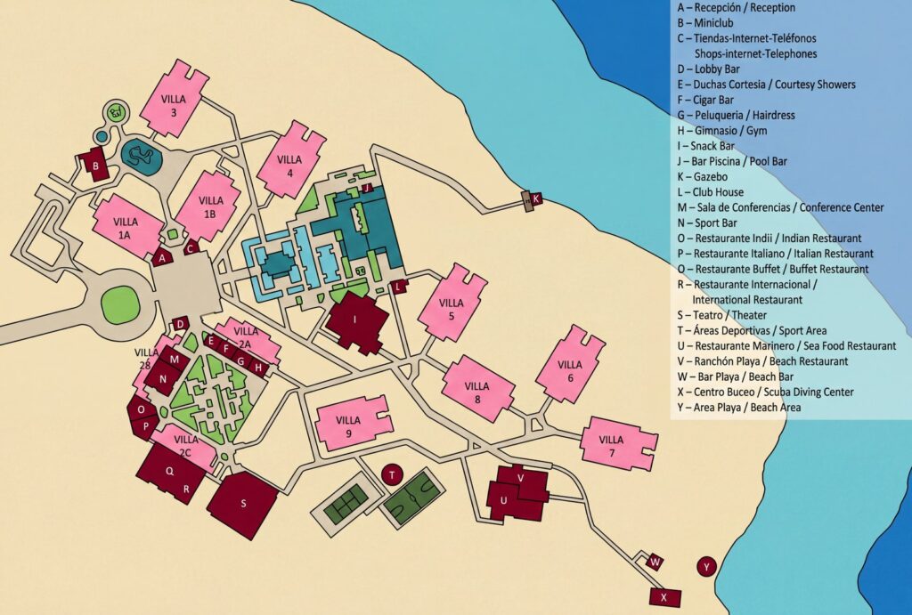 Карта отеля Grand Muthu Hotel Cayo Guillermo Map 2024: Insider Layout Guide & Best Rooms