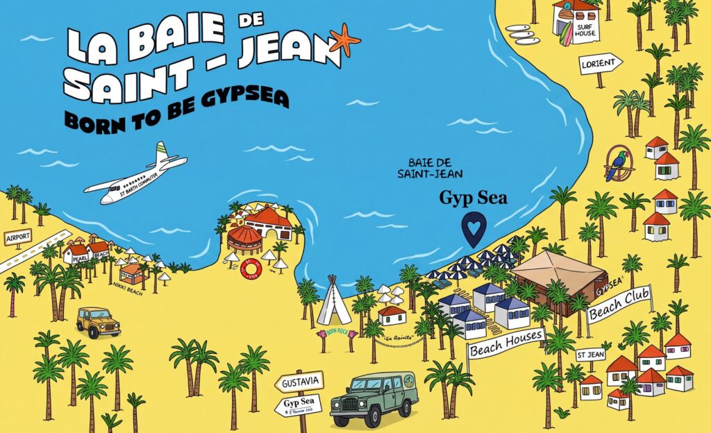 Карта отеля Gyp Sea Hotel Map Guide: Navigating Saint Barth’s Most Bohemian Beachfront Escape
