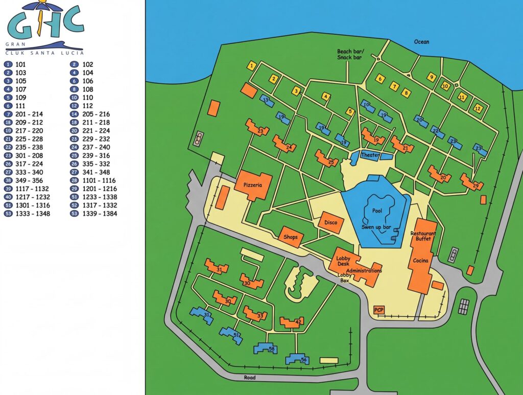 Карта отеля Gran Club Santa Lucia Map Guide: Room Selection, Renovations & Insider Tips