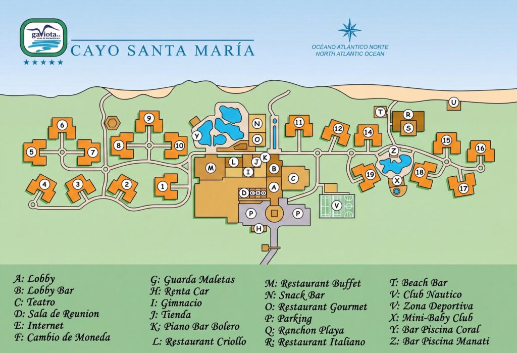 Карта отеля Gran Muthu Cayo Santa Maria Map Guide: Room Selection, Renovations & Insider Tips