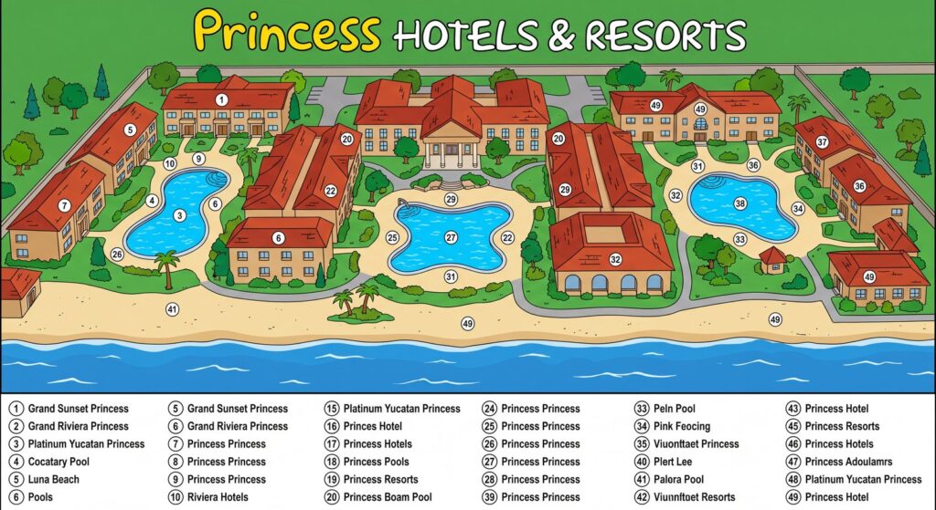 Карта отеля [Grand Riviera Princess Map Guide: Room Selection, Renovations & Insider Tips]