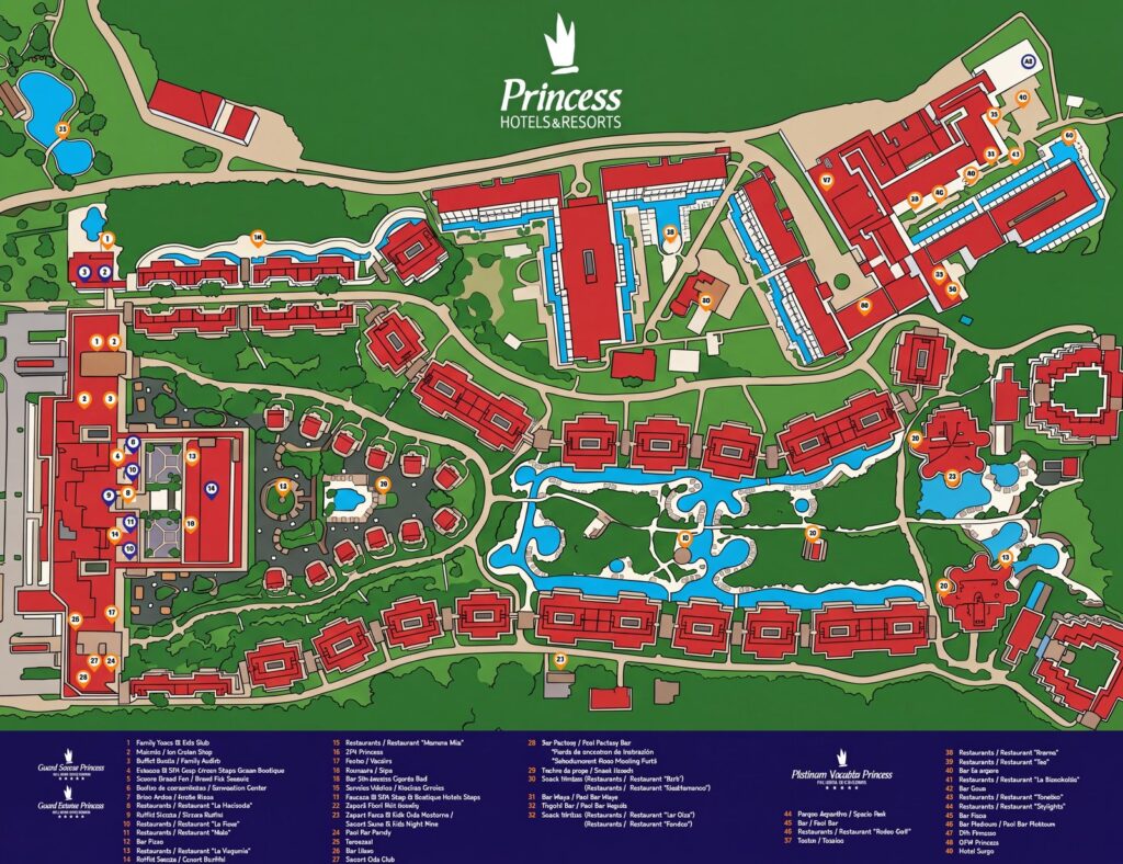 Карта отеля Grand Sunset Princess Map Guide: Room Selection, Renovations & Insider Tips