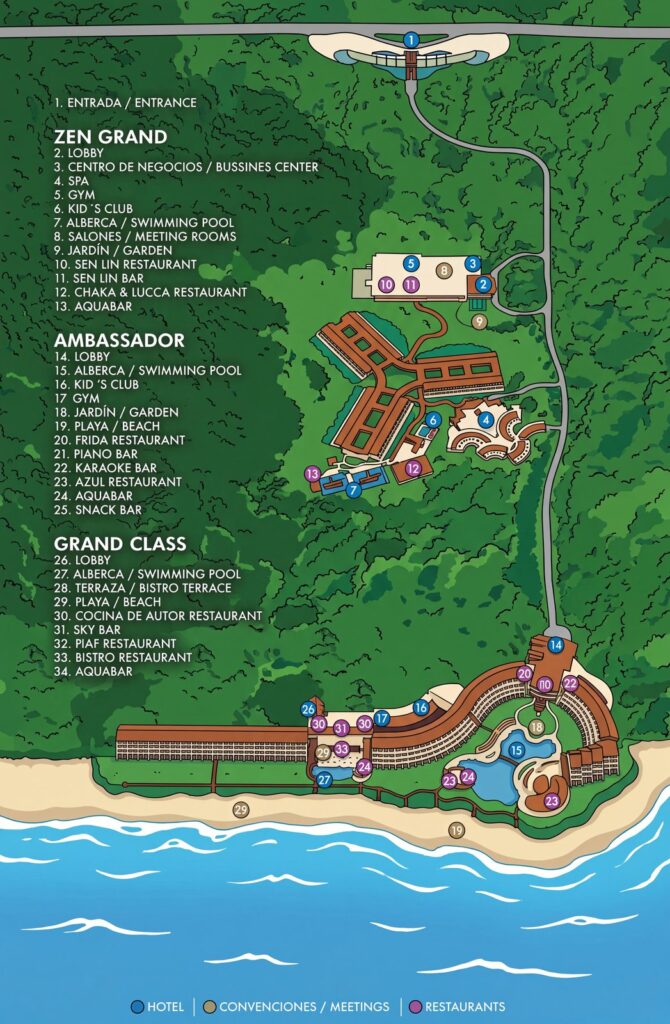 Карта отеля Choosing Your Zone: Grand Velas Riviera Maya Resort Layout and Room Guide