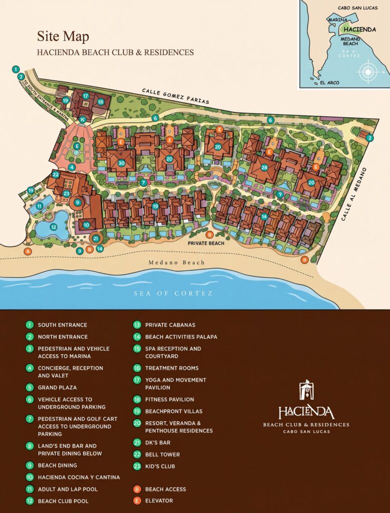 Карта отеля [Hacienda Beach Club & Residences Map Guide: Room Selection, Renovations & Insider Tips]