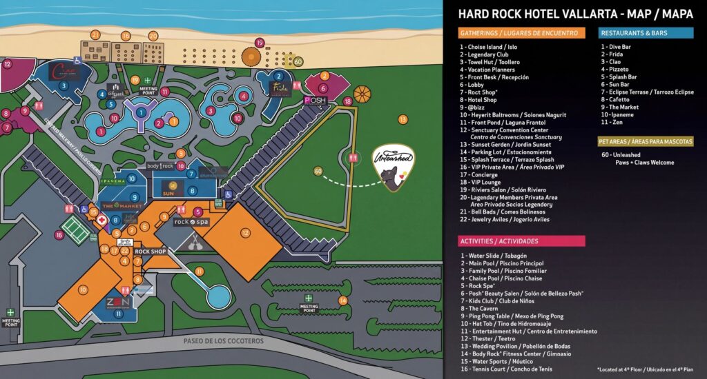 Карта отеля Hard Rock Hotel Vallarta Map Guide: Room Selection, Renovations & Insider Tips