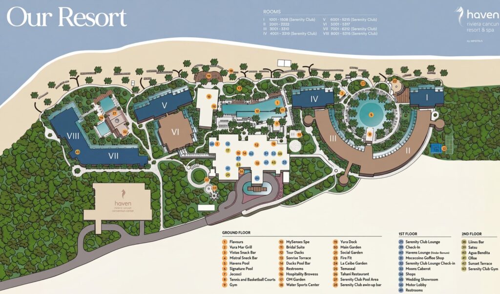 Карта отеля [Haven Riviera Cancun Map Guide: Room Selection, Renovations & Insider Tips]