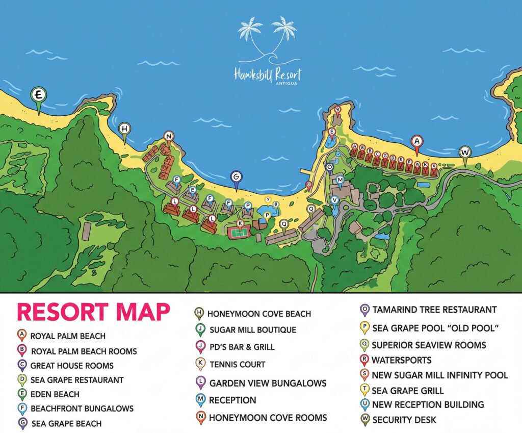 Карта отеля [Hawksbill By Rex Resort Map Guide: Room Selection, Renovations & Insider Tips]