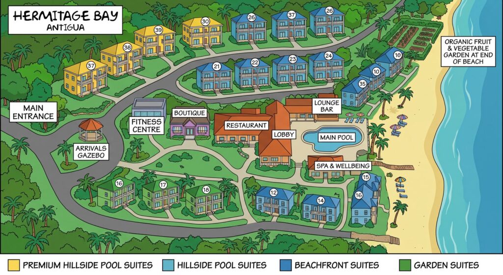 Карта отеля Hermitage Bay Map Guide: Room Selection, Renovations & Insider Tips