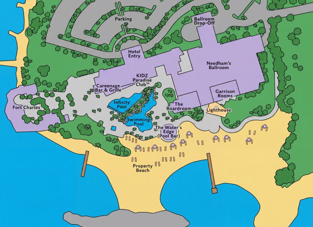 Карта отеля Hilton Barbados Resort Map Guide: Room Selection, Renovations & Insider Tips