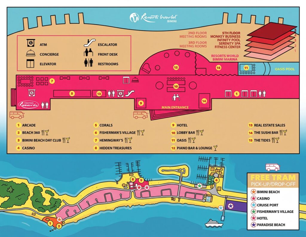 Карта отеля [Hotel At Resorts World Bimini Map Guide: Room Selection, Renovations & Insider Tips]