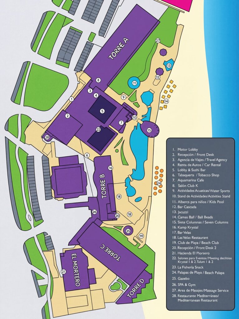 Карта отеля [Hotel Krystal Cancun Map Guide: Room Selection, Renovations & Insider Tips]