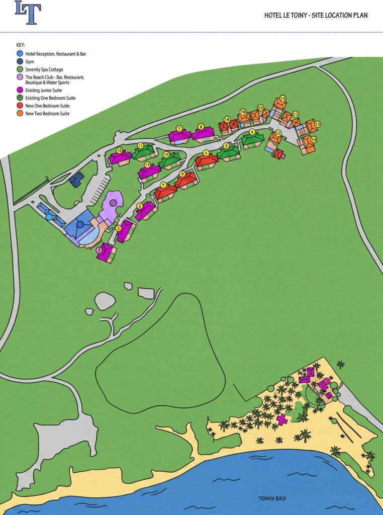 Карта отеля Hotel Le Toiny Map Guide: Room Selection, Renovations & Insider Tips