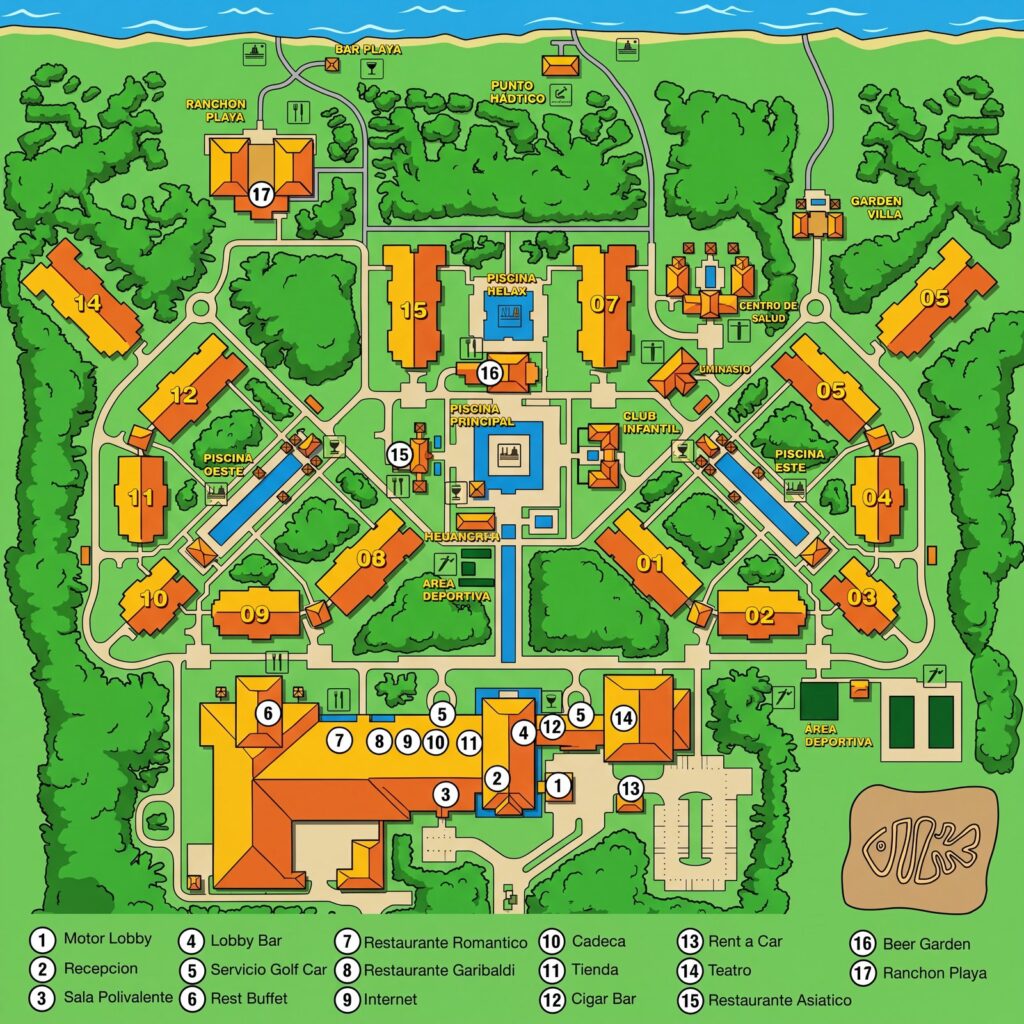Карта отеля Hotel Playa Cayo Santa Maria Map Guide: Room Selection, Renovations & Insider Tips