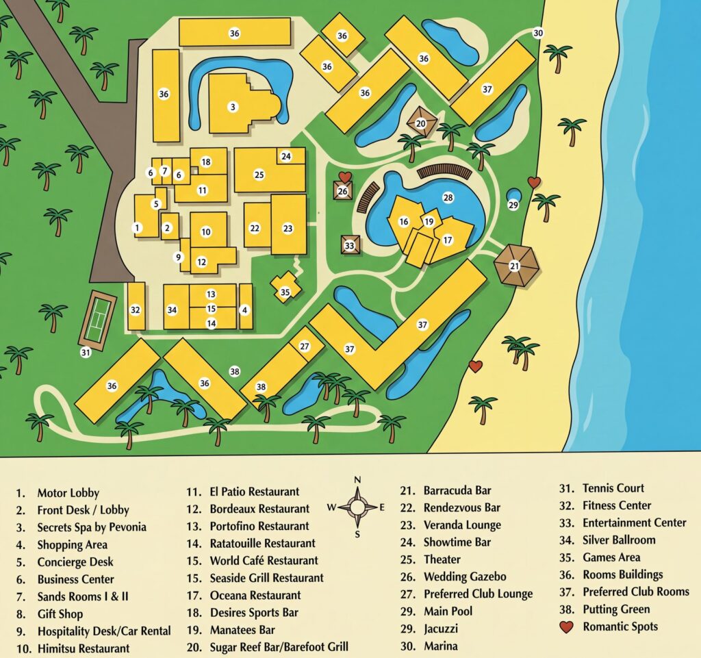 Карта отеля Hyatt Ziva Riviera Cancun Map Guide: Room Selection, Renovations & Insider Tips